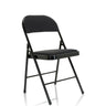 Silla plegable TUDELA II negra con funda de tela y estructura metálica de hjh OFFICE