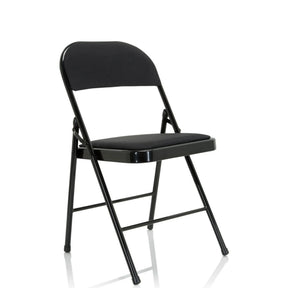 Silla plegable TUDELA II negra con funda de tela y estructura metálica de hjh OFFICE