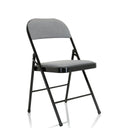 Silla plegable TUDELA II en gris claro con funda de tela y estructura metálica negra de hjh OFFICE