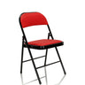 Silla plegable TUDELA roja con funda de cuero sintético y estructura negra de hjh OFFICE