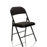 Silla plegable TUDELA negra con tapicería de cuero sintético y estructura metálica de hjh OFFICE