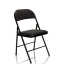 Silla plegable TUDELA negra con tapicería de cuero sintético y estructura metálica de hjh OFFICE