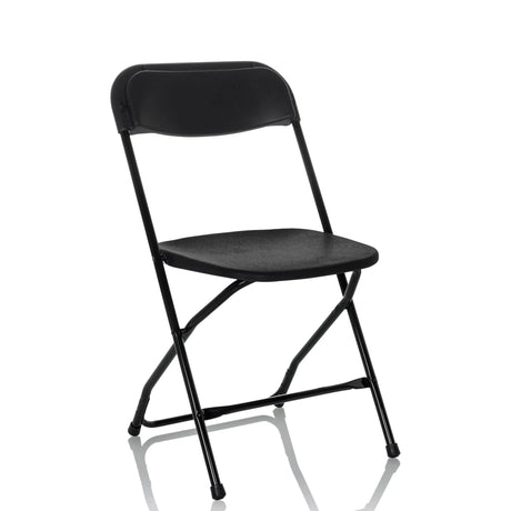 Silla de exterior negra TUDELA XXL B con estructura metálica y superficie de plástico de hjh OFFICE