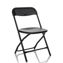 Silla de exterior negra TUDELA XXL PRO con asiento y respaldo perforados de hjh OFFICE