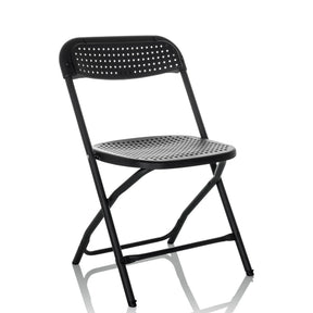 Silla de exterior negra TUDELA XXL PRO con asiento y respaldo perforados de hjh OFFICE