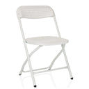 Silla de exterior blanca TUDELA XXL PRO W con asiento y respaldo perforados de hjh OFFICE