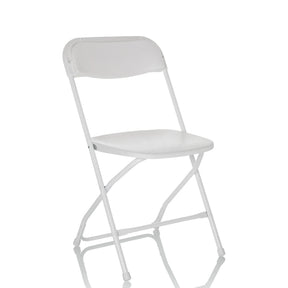 Silla de exterior blanca TUDELA XXL W con estructura plegable y asiento liso de hjh OFFICE