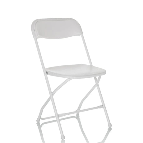 Silla de exterior blanca TUDELA XXL W con estructura plegable y asiento liso de hjh OFFICE