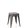 Taburete de comedor VANTAGGIO negro y dorado de metal con asiento cuadrado de hjh OFFICE