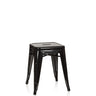 taburete de comedor VANTAGGIO negro de metal brillante con asiento cuadrado de hjh OFFICE