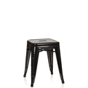 taburete de comedor VANTAGGIO negro de metal brillante con asiento cuadrado de hjh OFFICE