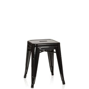taburete de comedor VANTAGGIO negro de metal brillante con asiento cuadrado de hjh OFFICE