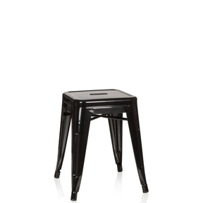 taburete de comedor VANTAGGIO negro de metal brillante con asiento cuadrado de hjh OFFICE