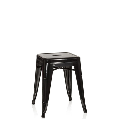 taburete de comedor VANTAGGIO negro de metal brillante con asiento cuadrado de hjh OFFICE
