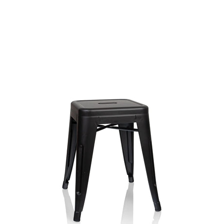 Taburete de comedor VANTAGGIO negro mate con asiento cuadrado y patas resistentes de hjh OFFICE