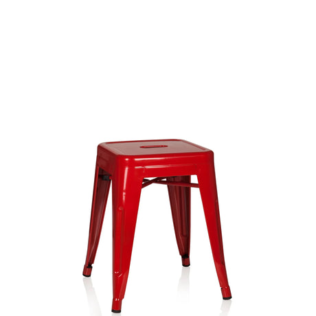 Taburete de comedor rojo VANTAGGIO de metal brillante con asiento cuadrado de hjh OFFICE