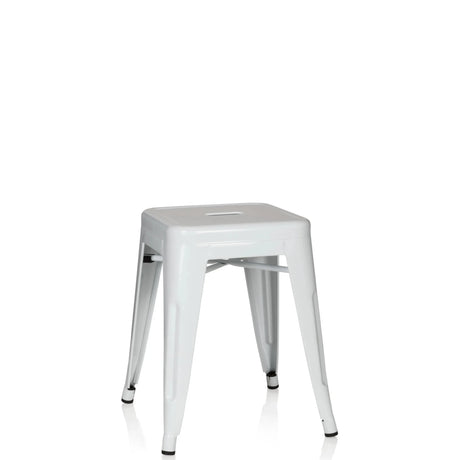 Taburete de comedor blanco VANTAGGIO con asiento cuadrado y cuatro patas de hjh OFFICE