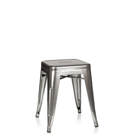 taburete de comedor VANTAGGIO de metal en color platino con asiento cuadrado de hjh OFFICE