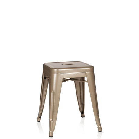 taburete de comedor VANTAGGIO de color champán hecho de metal con asiento cuadrado de hjh OFFICE