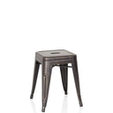 Taburete de comedor VANTAGGIO negro y dorado de metal con asiento cuadrado de hjh OFFICE