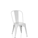 Silla de comedor VANTAGGIO BRUSH de metal blanca con respaldo redondo de hjh OFFICE