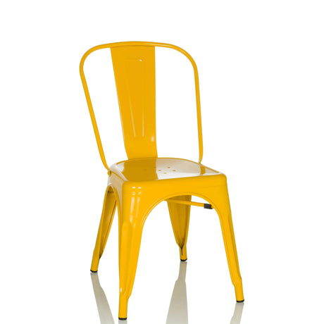 Silla de comedor VANTAGGIO COMFORT amarilla de metal con un respaldo curvado de hjh OFFICE