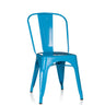 Silla de comedor VANTAGGIO COMFORT de metal en color azul claro con respaldo curvo de hjh OFFICE