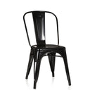 Silla de comedor negra VANTAGGIO COMFORT de metal brillante con respaldo alto de hjh OFFICE
