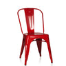 Silla de comedor roja VANTAGGIO COMFORT de metal con superficie brillante y respaldo curvado de hjh OFFICE