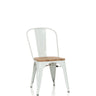 Silla de comedor blanca VANTAGGIO COMFORT W con asiento de madera clara y estructura metálica de hjh OFFICE