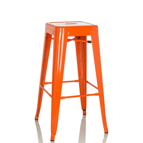 Taburete de bar VANTAGGIO HIGH naranja de metal con asiento cuadrado de hjh OFFICE