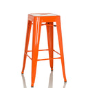 Taburete de bar VANTAGGIO HIGH naranja de metal con asiento cuadrado de hjh OFFICE