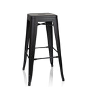 Taburete de bar VANTAGGIO HIGH negro en diseño mate con cuatro patas y reposapiés de hjh OFFICE