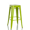 Taburete de bar verde VANTAGGIO HIGH de metal con superficie brillante y reposapiés de hjh OFFICE