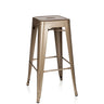 taburete de bar VANTAGGIO HIGH de metal en color champán con asiento cuadrado de hjh OFFICE