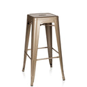 taburete de bar VANTAGGIO HIGH de metal en color champán con asiento cuadrado de hjh OFFICE