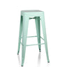 Taburete de bar VANTAGGIO HIGH en verde pastel con acabado mate, cuatro patas y reposapiés de hjh OFFICE