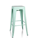 Taburete de bar VANTAGGIO HIGH en verde pastel con acabado mate, cuatro patas y reposapiés de hjh OFFICE