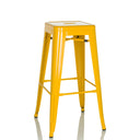 Taburete de bar amarillo VANTAGGIO HIGH de metal con cuatro patas y reposapiés de hjh OFFICE