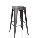 taburete de bar VANTAGGIO HIGH de metal en color negro y dorado con asiento cuadrado de hjh OFFICE