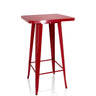 Mesa de bar roja VANTAGGIO HIGH T con tablero cuadrado y cuatro patas de hjh OFFICE
