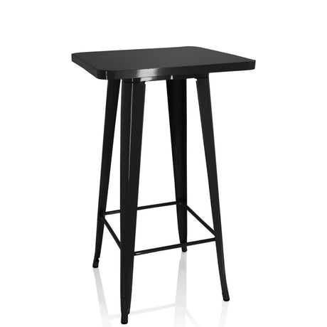 Mesa de bar negra VANTAGGIO HIGH T con tablero cuadrado y cuatro patas de hjh OFFICE