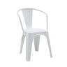 Silla de comedor Vantaggio Poly blanca de plástico con reposabrazos integrados de hjh OFFICE