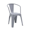 Silla de comedor Vantaggio Poly de plástico en color gris con reposabrazos integrados de hjh OFFICE