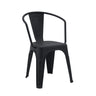 Silla de comedor Vantaggio Poly negra de plástico con reposabrazos integrados de hjh OFFICE