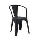 Silla de comedor Vantaggio Poly negra de plástico con reposabrazos integrados de hjh OFFICE