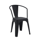 Silla de comedor Vantaggio Poly negra de plástico con reposabrazos integrados de hjh OFFICE