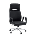 Sillón de oficina profesional VELVET ECO negro con estructura de cromo y ruedas para moqueta de hjh OFFICE