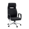 Sillón de oficina profesional VELVET ECO negro con estructura de cromo y ruedas para moqueta de hjh OFFICE
