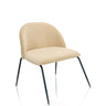 Silla tapizada beige VELVO con respaldo redondeado y patas de metal negras de hjh OFFICE
